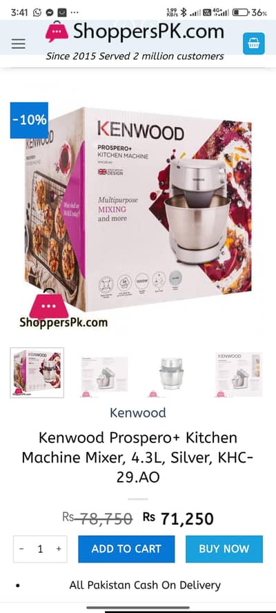 Kenwood Prospero+ KHC 29  Mixer Machine (UAE)