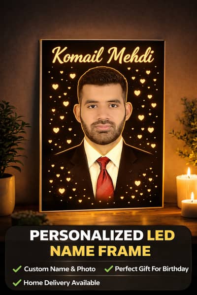 Custom LED Name Frame with Photo – Premium Personalized Gift