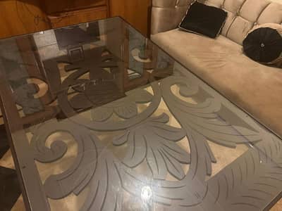 Dining table 6 chairs glass top