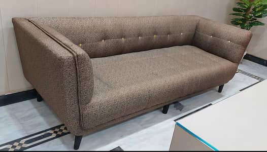 sofa set 5 seater imported fabric new condition wooden structure