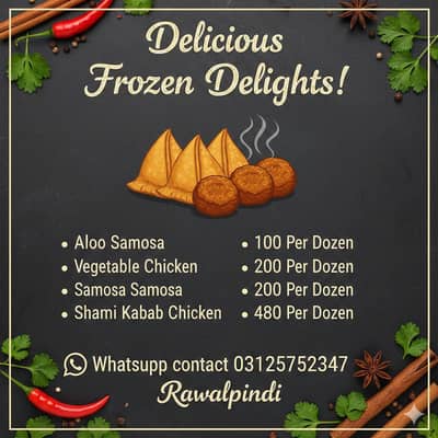 Frozen items Samosa and Shami Kabab