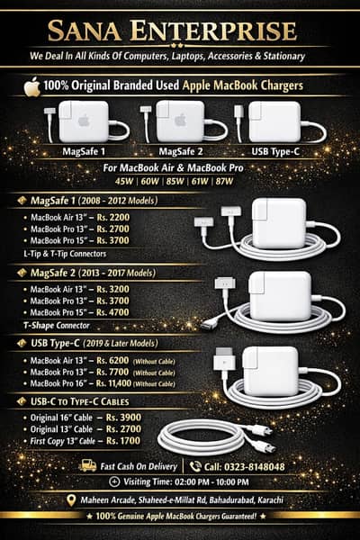 100% Original MagSafe 1 | MagSafe 2 | USB Type-C ! MacBook Charger