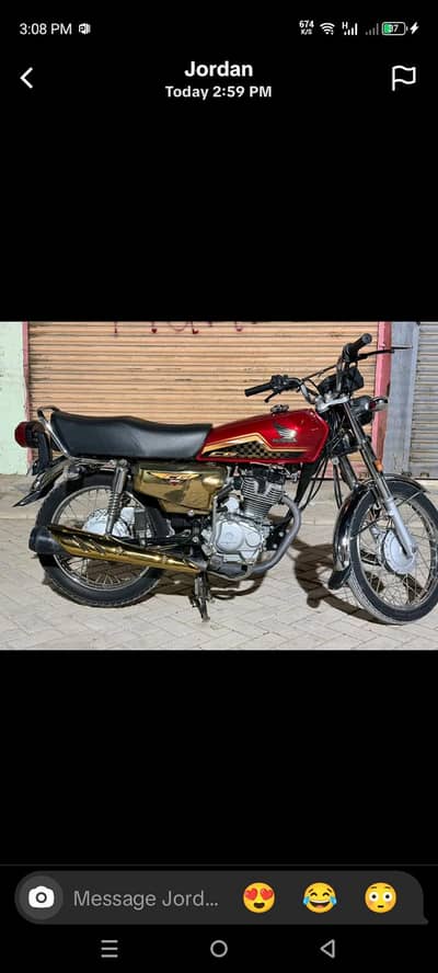 unused Honda CG 125 gold self start with tracker installed
