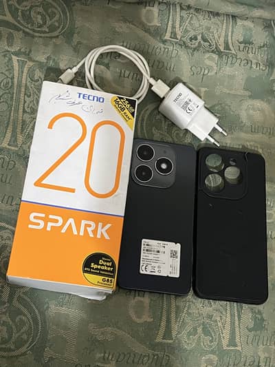 Tecno spark 20 with box and charger