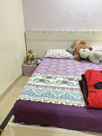 KING SIZE BED with MATTRESS AND SIDE TABLES