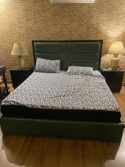 Beautiful bed set with side tables and dressing table