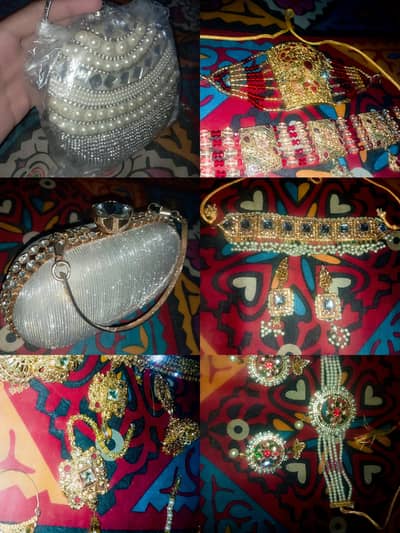 jewellery sets and hand bags