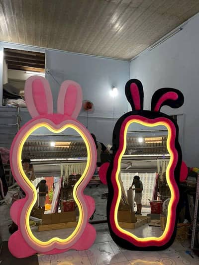 poshish mirror  rabbit design with light.