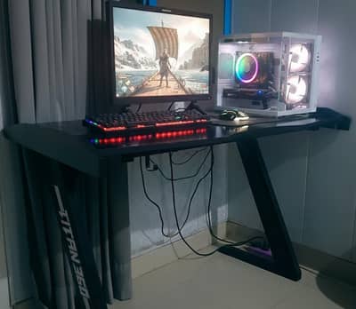 Gaming PC Setup Complete With Gaming Table