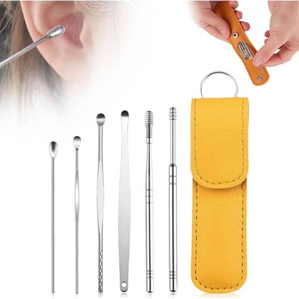 6 Pcs Ear Wax Removal Kit Stainless Steel Ear Pick Cleaner Set