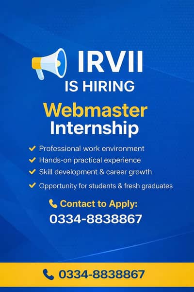 IRVII IS HIRING WEBMASTER INTERN
