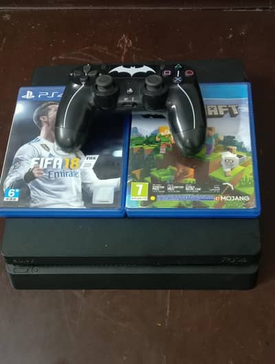 PS4 Slim 500 GB  with 01 controller and 02 DVDs for Sale in Islamabad