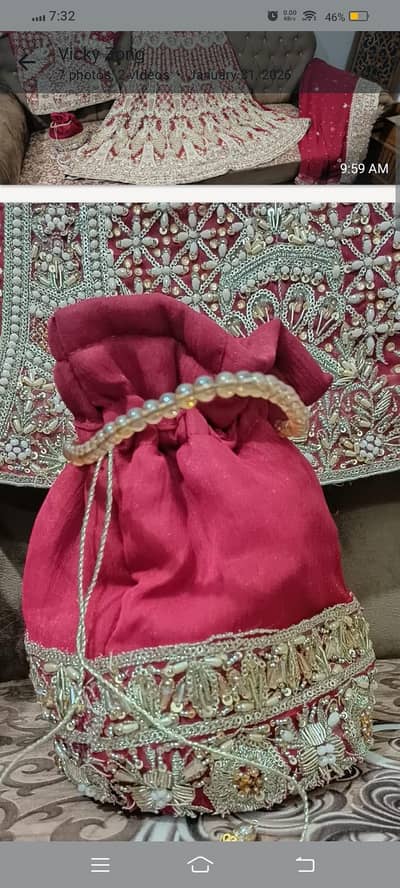 Just used on Wedding day Heavy embroid lehnga in red colour