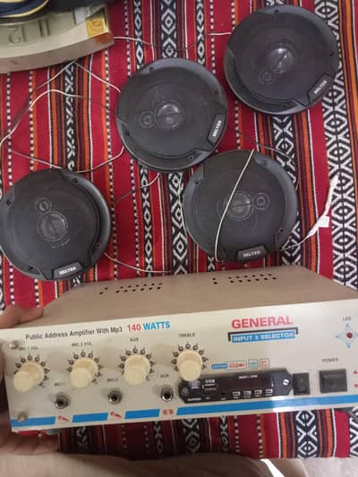 4 Belkin speakers with reciever in good condition