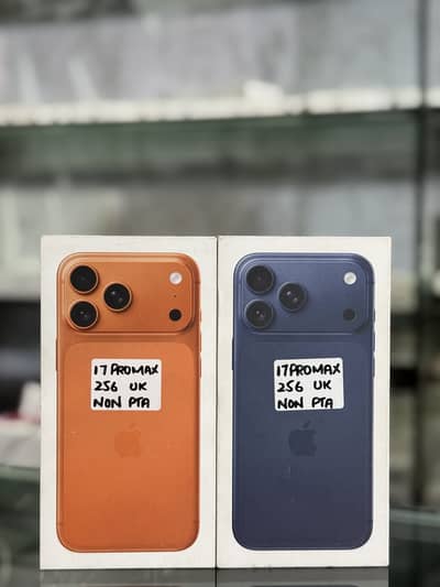 IPHONE 17 PRO MAX 256 GB UK NON PTA BLUE AND ORANGE BOX PACK NON PTA