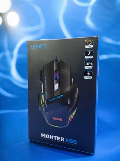 RGB Gaming Mouse 3200 DPI | BINGJI Fighter X6S 7 Button Wired| Mouse
