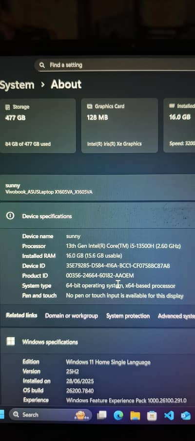 Asus vivobook-x1605va