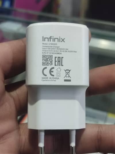 Infinix original box pulled charger 18 watt