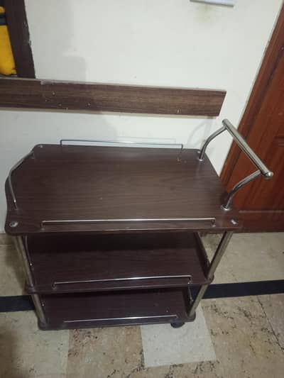 wooden tea trolley
