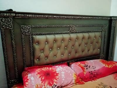 home bed and wood almari