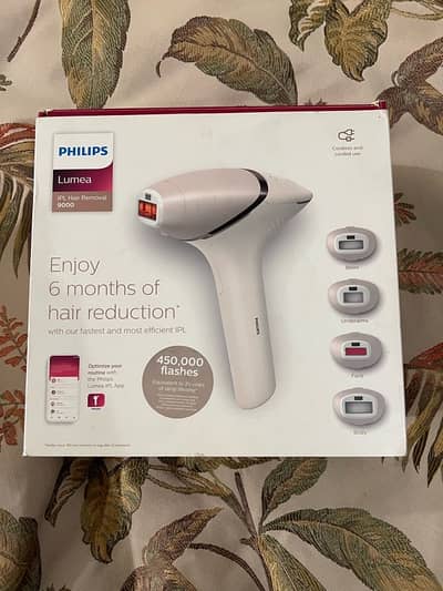 Philips Lumea Ipl 9000 Series Hair Removal Device with box
