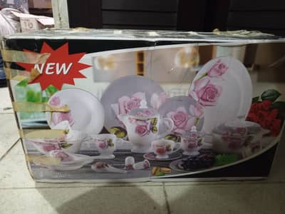 Brand New 72 Pcs Ceramic (Cheeni) Dinner Set – Pink Rose Design