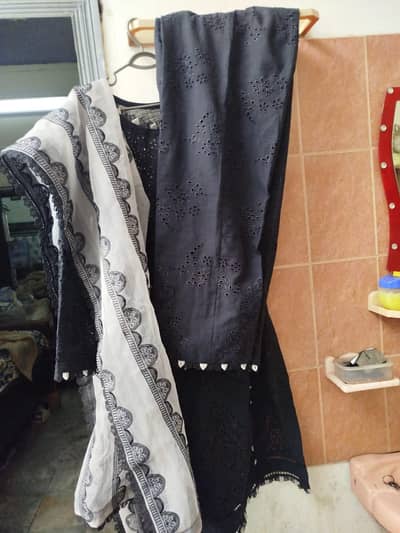 embroidered lawn. 2pc