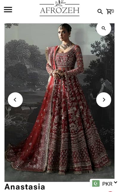 Nikkah dress,Maroon net Frock with golden embroidery.