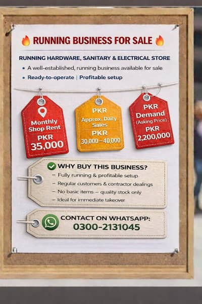 Runing Business Electric Hardware & Sanitary Shop
