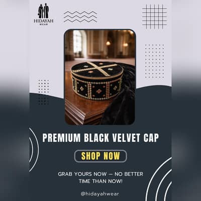 Premium Black Velvet Cap
