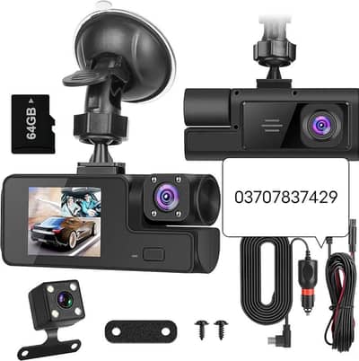 I mount TEK car dash cam 3 channels WiFi FUD 1080p front rear i