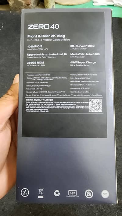 Infinix Zero 40 with 2 years Warranty few months used