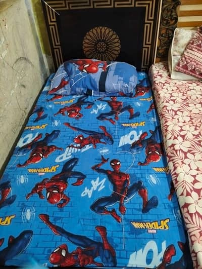 single wooden kids bed with mattress new urgent sale