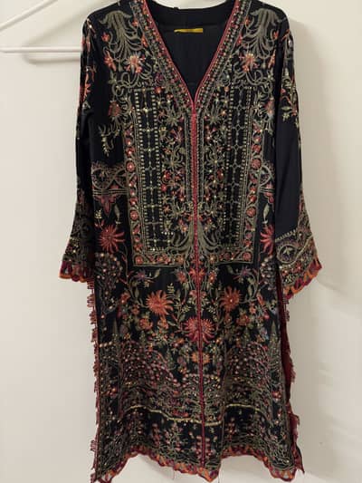 Sana Safinaz embroidered shirt black for ladies