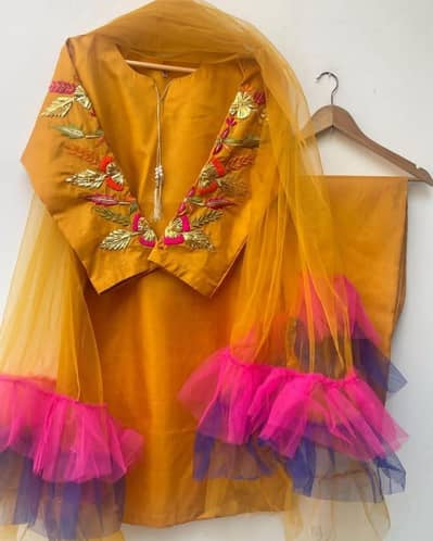 3 pcs women Stitched Embroidered suit