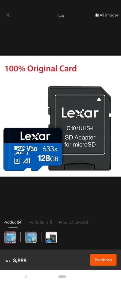 128 gb laxer memory card