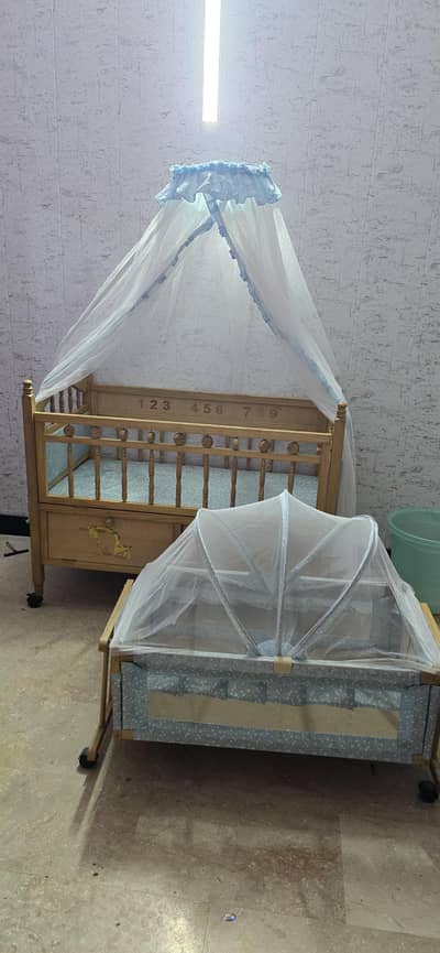 BABY WOODEN BED & SWING IMPORTED WHITE1900