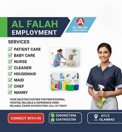 All Domestic staff available House maid patient attended  chefs cook