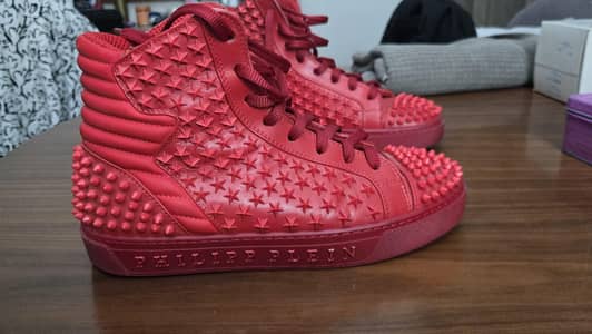 Limited Edition Philipp Plein Red Studded High-Tops (Size 39.5)