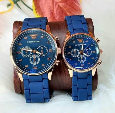 Stainless steel Quartz couple watches . 2 Pcs unisex