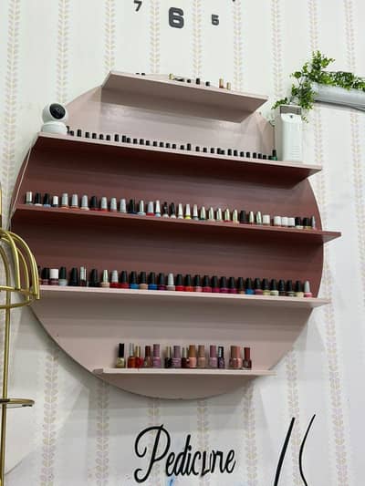 salon wall decor racks