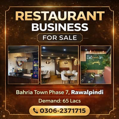 Running Restaurant Setup for Sale/Fully equipped/Restaurant Setup