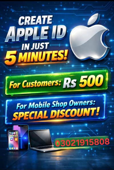 Apple. I'd.  in Just 5. minutes.  For.  customer