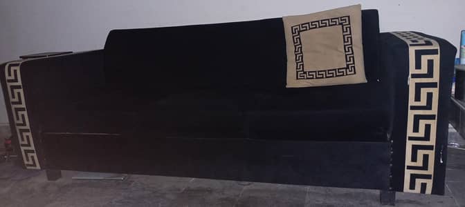 6 Seater Sofa Set Black Gold