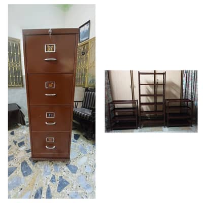 file cabnet and bookshelves racks for sale