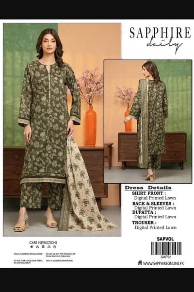 3 pcs women's unstitched printed suit