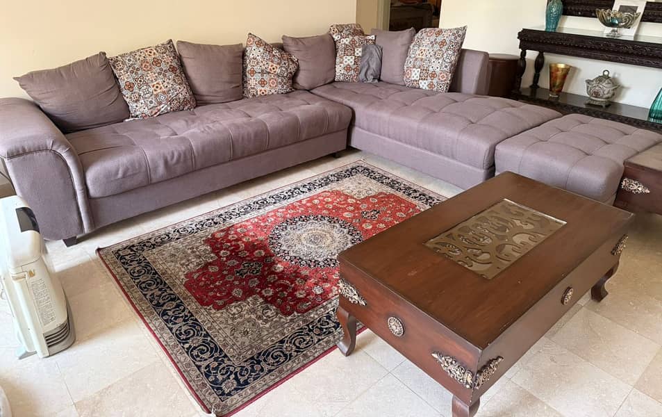 Sectional sofa and table set 0