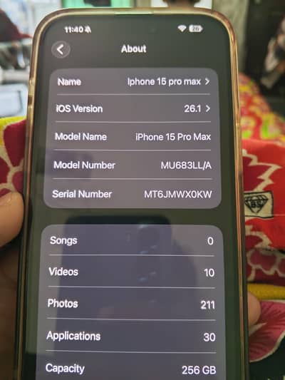 iphone 15 pro max 256 gb jv natural with box and charger