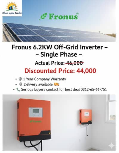 Fronus 6.2KW Off-Grid Inverter – Single Phase –