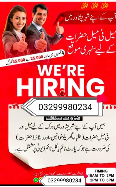 office work male and female required